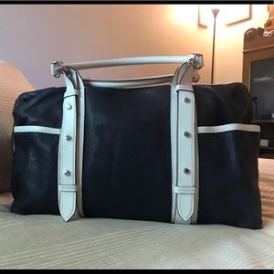 Tumi Navy and White Tote Purse